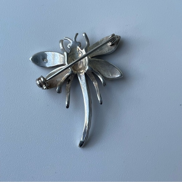 Dragonfly Sterling Silver 925 Abalone Pin Brooch - Picture 4 of 5